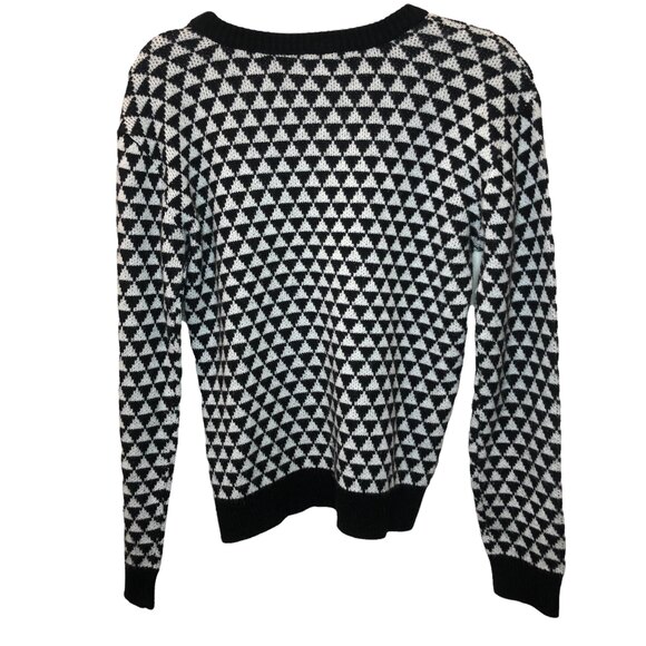 W118 by Walter Baker Black White Geometric Triangle Sweater Women’s Medium - Picture 3 of 7